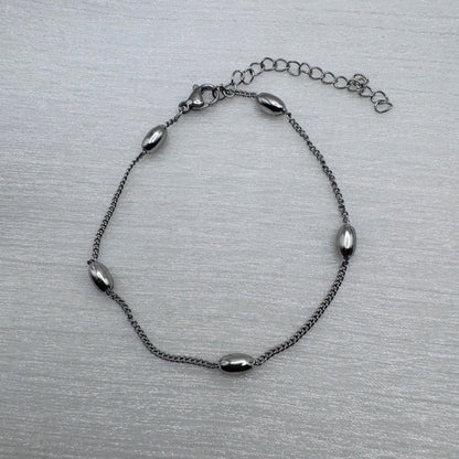 1mm | Silver | Oval Satellite Chain Bracelet