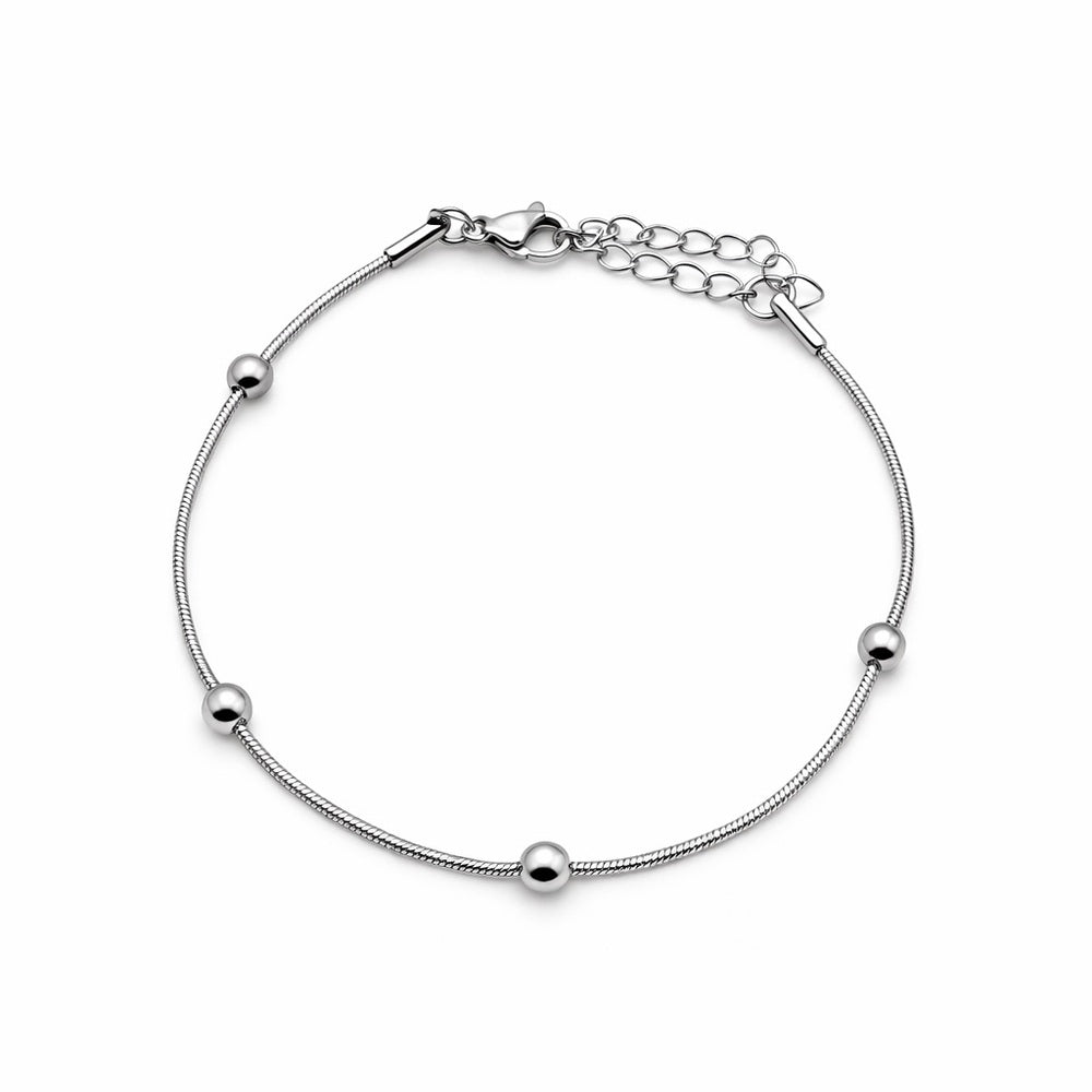 1.2mm Silver Satellite Snake Chain Bracelet