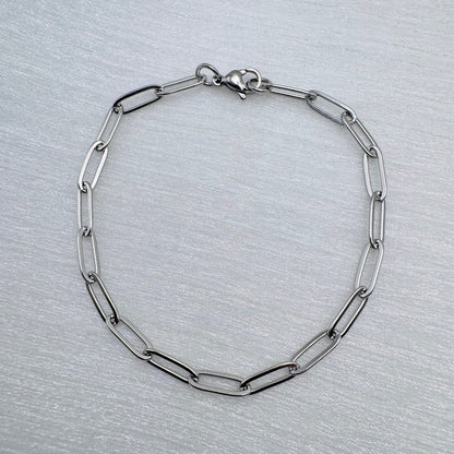 3mm | Silver | Paperclip Chain Bracelet