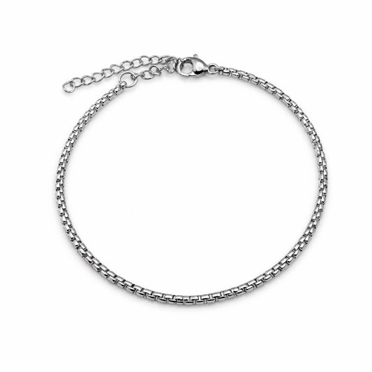 2.8mm | Silver | Venetian Box Chain Bracelet