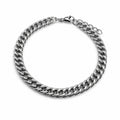 6.5mm Silver Double Cuban Chain Bracelet