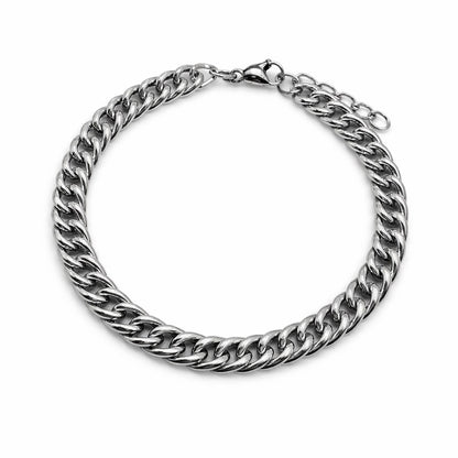 6.5mm | Silver | Double Cuban Chain Bracelet