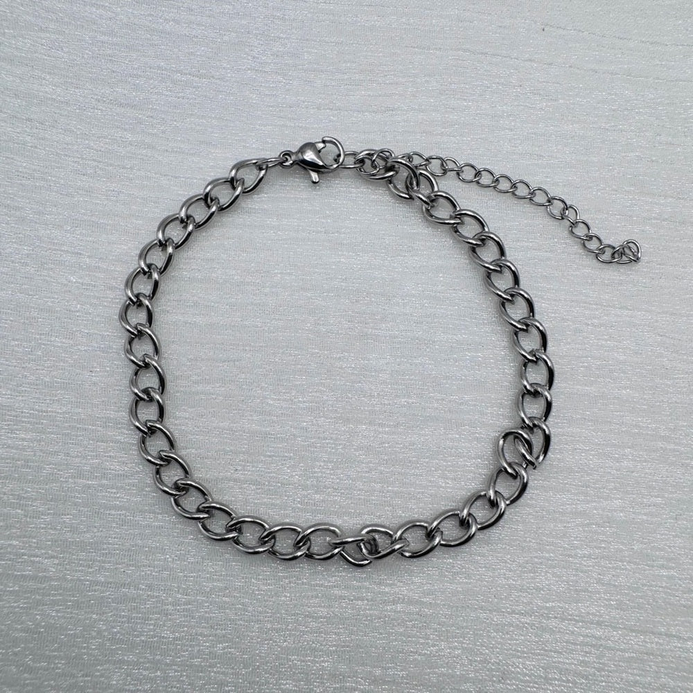 5mm Silver Cuban Chain Bracelet