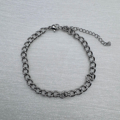 5mm Silver Cuban Chain Bracelet