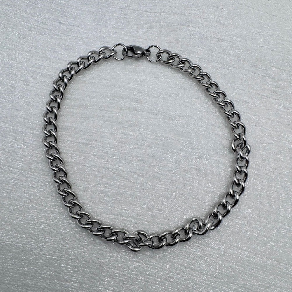 5mm Silver Curb Link Chain Bracelet