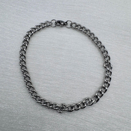 5mm Silver Curb Link Chain Bracelet