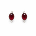 Oval Carnelian Huggie Earrings