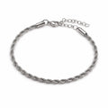 3mm Silver Rope Chain Bracelet