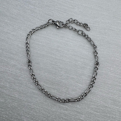 2mm | Silver | Figaro Chain Bracelet
