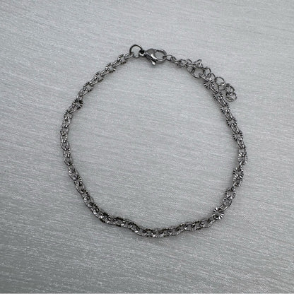 3mm | Silver | Diamond Cut Cable Chain Bracelet