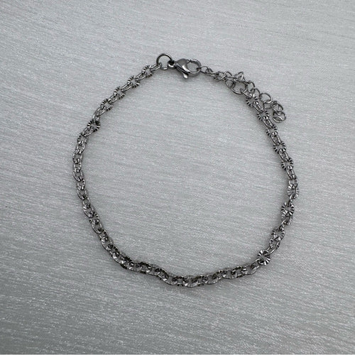3mm Silver Diamond Cut Cable Chain Bracelet
