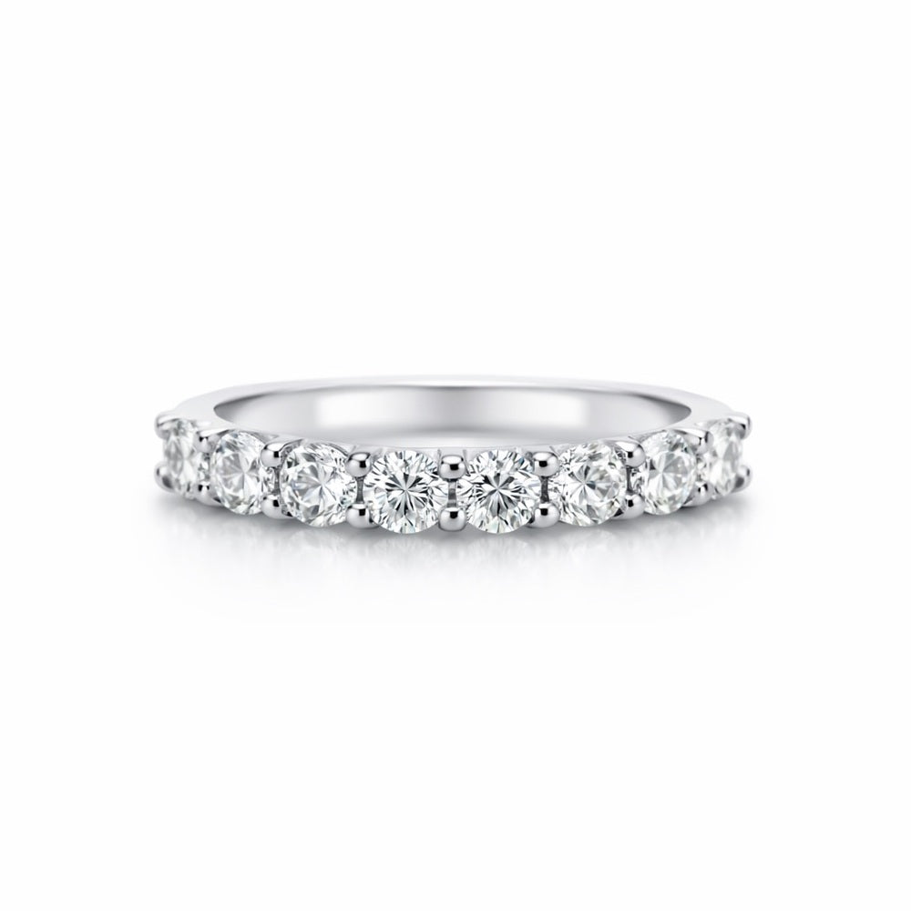 0.7 CT Moissanite Half Eternity Ring