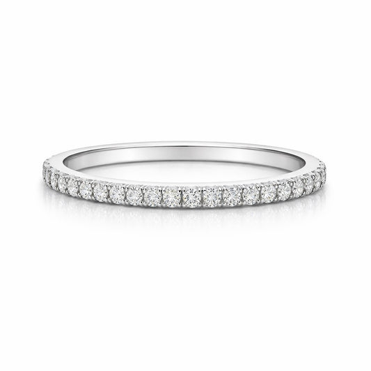 .15 CT Moissanite Pave Half Infinity Micro Ring