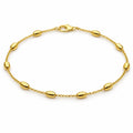 Gold Beaded Anklet 9” and 1” Extender