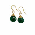 Sterling Silver Emerald Wrapped Dangle Earrings (#9710)
