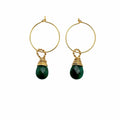 Sterling Silver Emerald Wrapped Dangle Hoops (#10500)