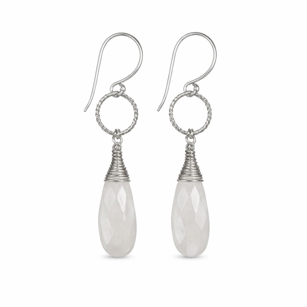 HK1157 S925 Moonstone Dangle Earrings