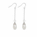 Sterling Silver Moonstone Dangle Earrings (HK1789)