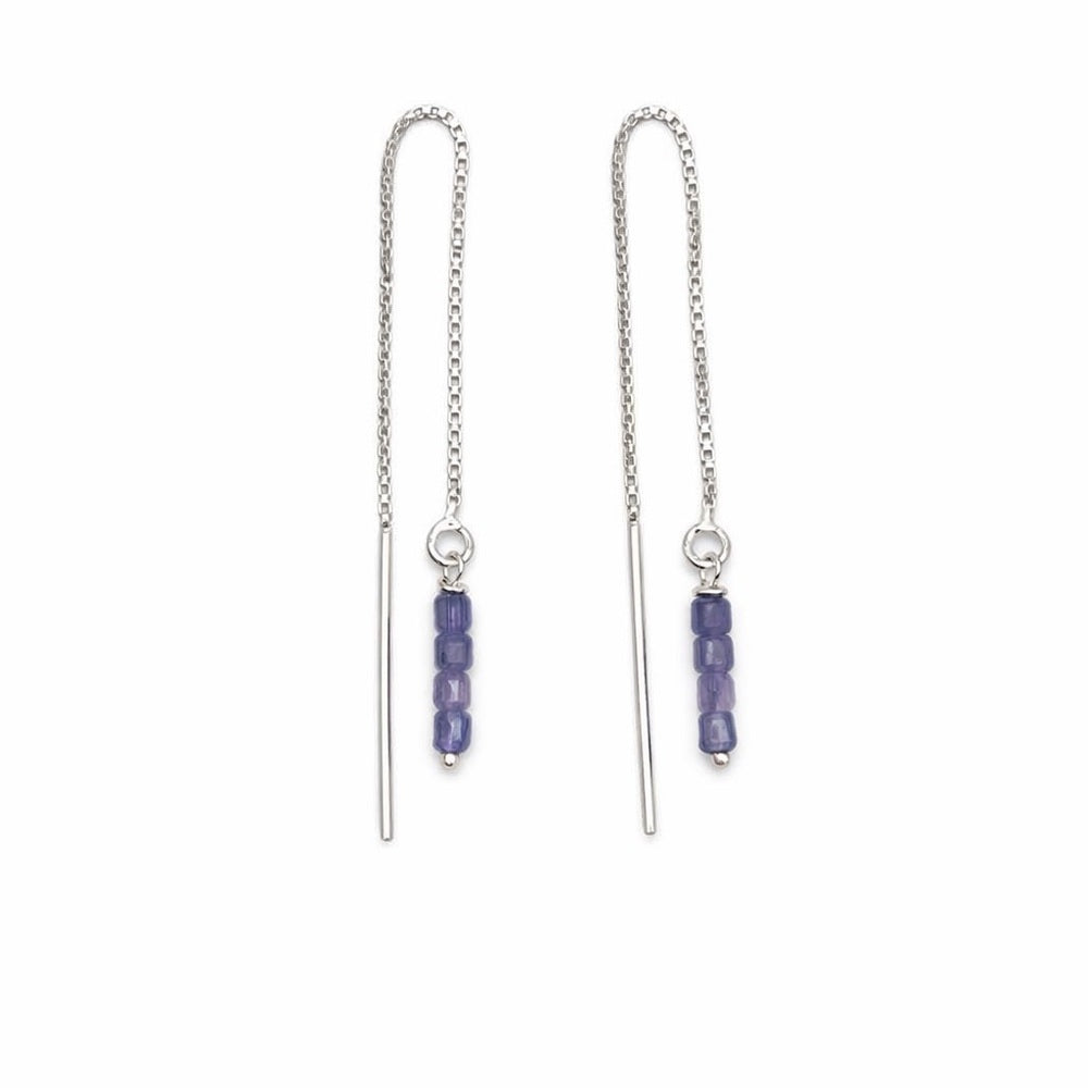 #1131 S925 Tanzanite Threader Earrings