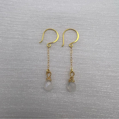 HK1788 S925 Moonstone Dangle Earrings