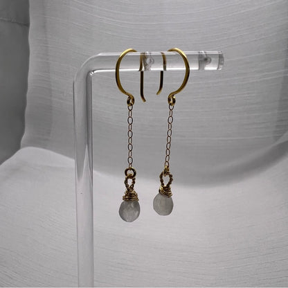 HK1788 S925 Moonstone Dangle Earrings