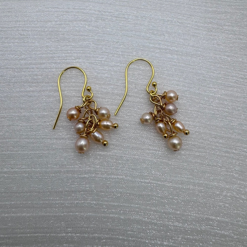 HK902 S925 Freshwater Pearl Dangle Earrings