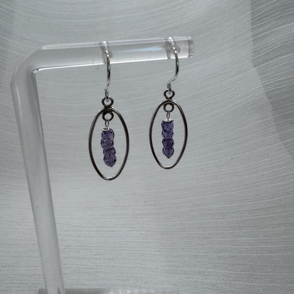 HK1192 S925 Tanzanite Dangle Earrings