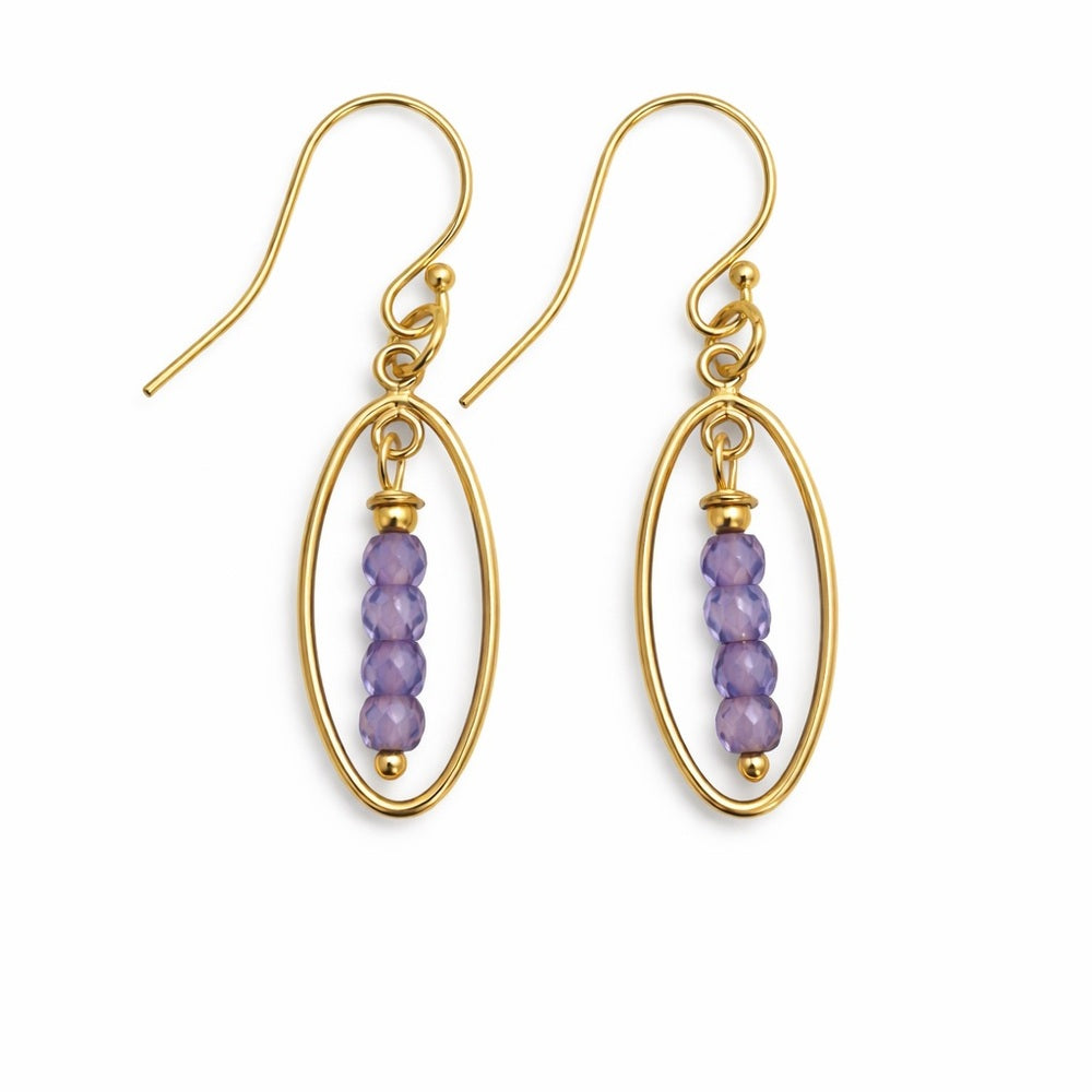 HK1160 S925 Tanzanite Dangle Earrings