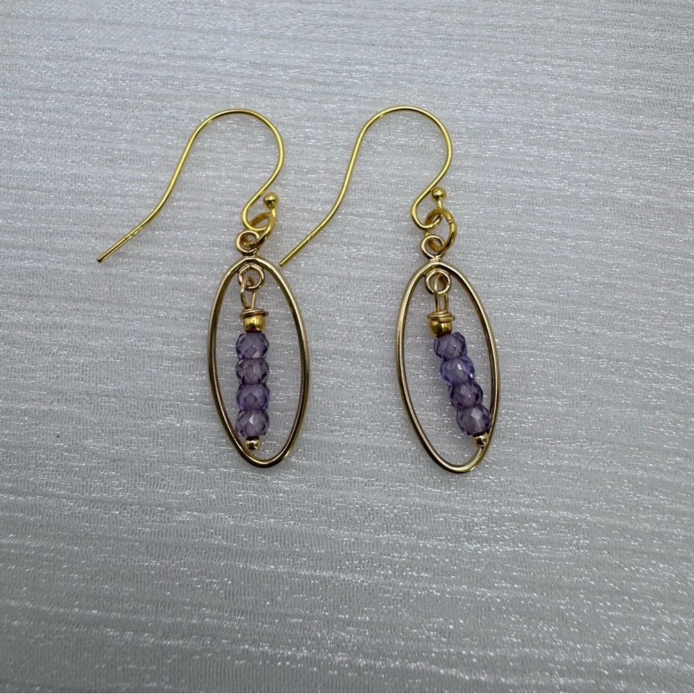 HK1160 S925 Tanzanite Dangle Earrings