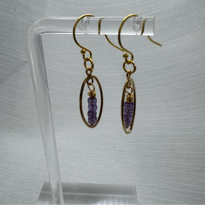 HK1160 S925 Tanzanite Dangle Earrings