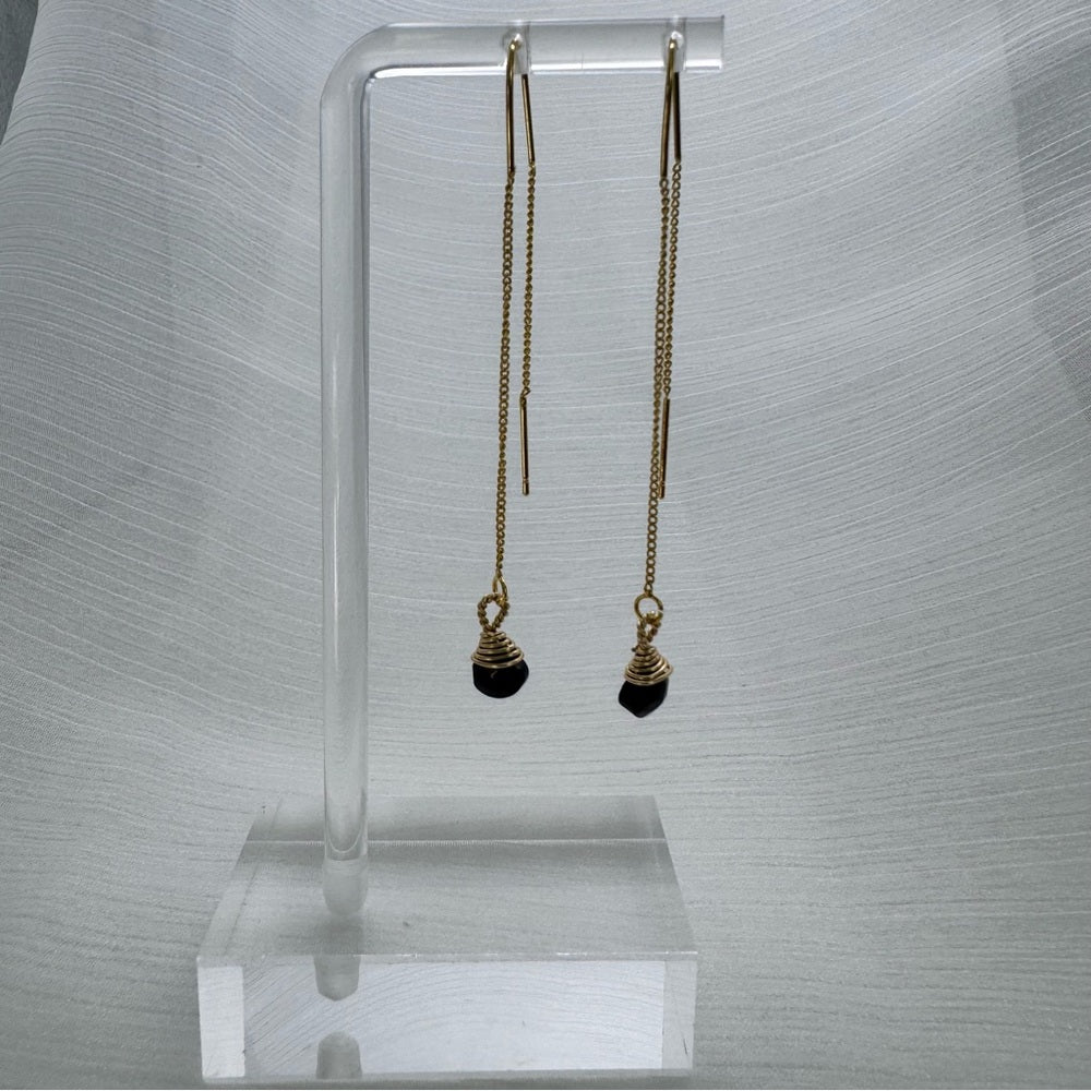 TH2212 S925 Black Onyx Hook Threaders