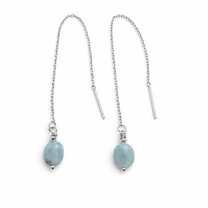 TH16011 S925 Larimar Threader Earrings