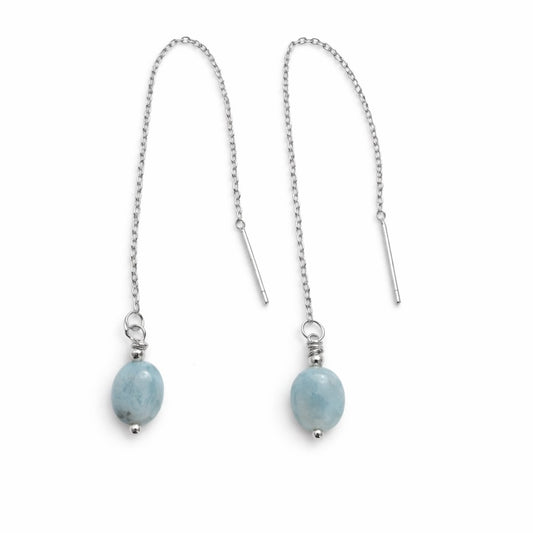 TH16011 S925 Larimar Threader Earrings