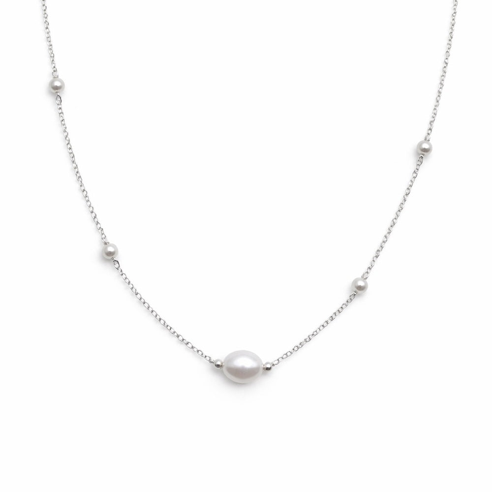 N1155 S925 Freshwater Pearl Chain Necklace