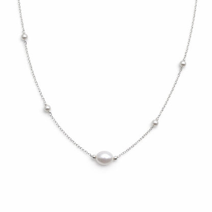 N1155 S925 Freshwater Pearl Chain Necklace