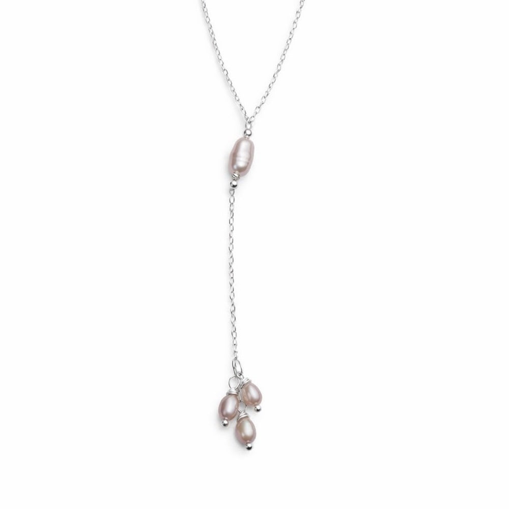 L983 S925 Freshwater Pearl Lariat Necklace