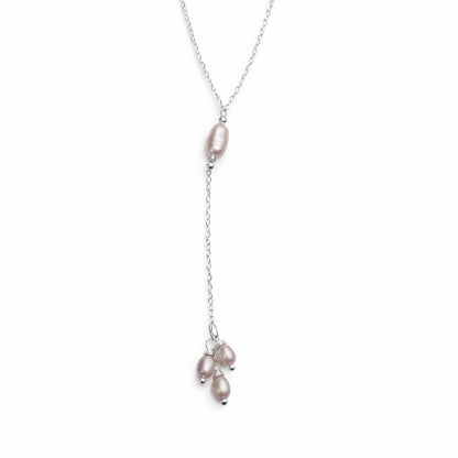L983 S925 Freshwater Pearl Lariat Necklace