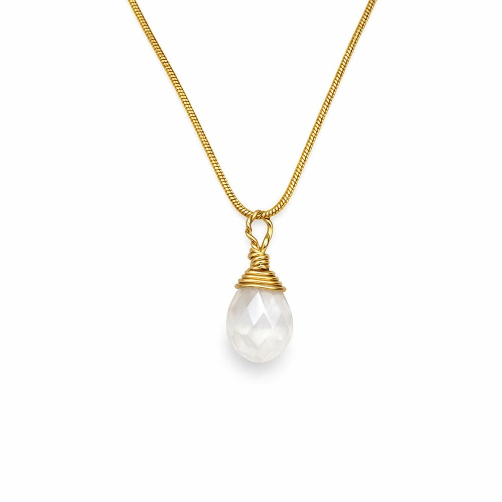 N940 S925 Moonstone Snake Chain Necklace