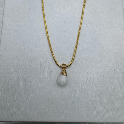 N940 S925 Moonstone Snake Chain Necklace