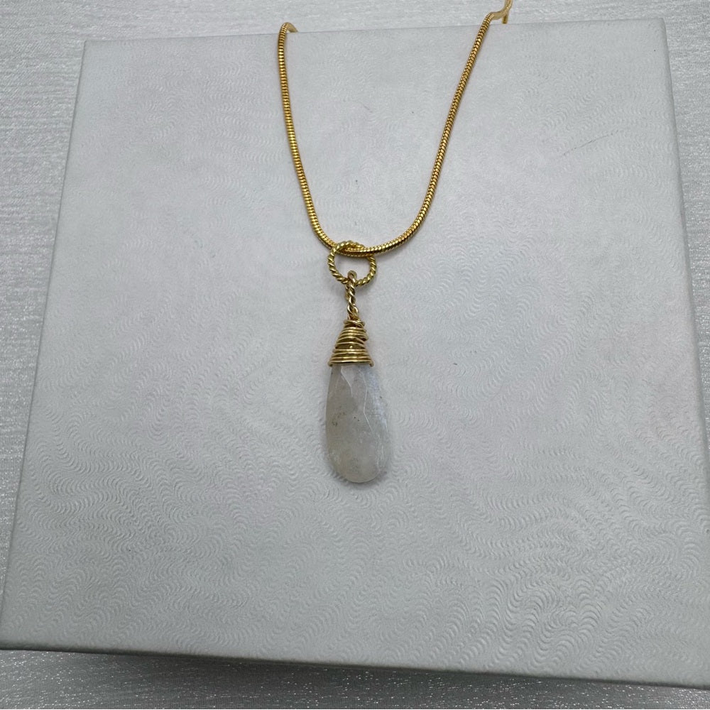 N1151 S925 Moonstone Snake Chain Necklace