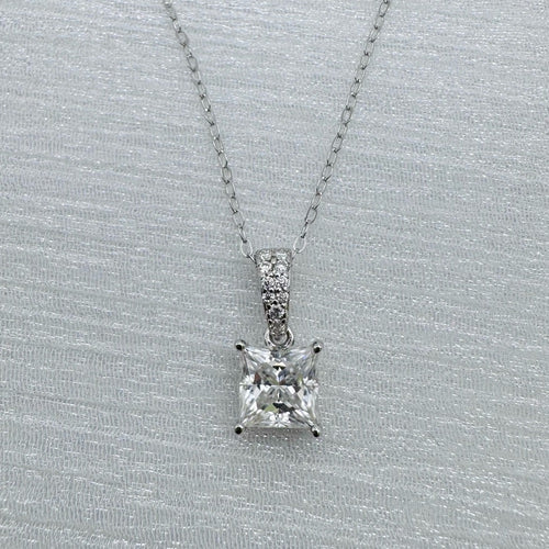 1.2 CT Moissanite Princess Cut Diamond Pendant