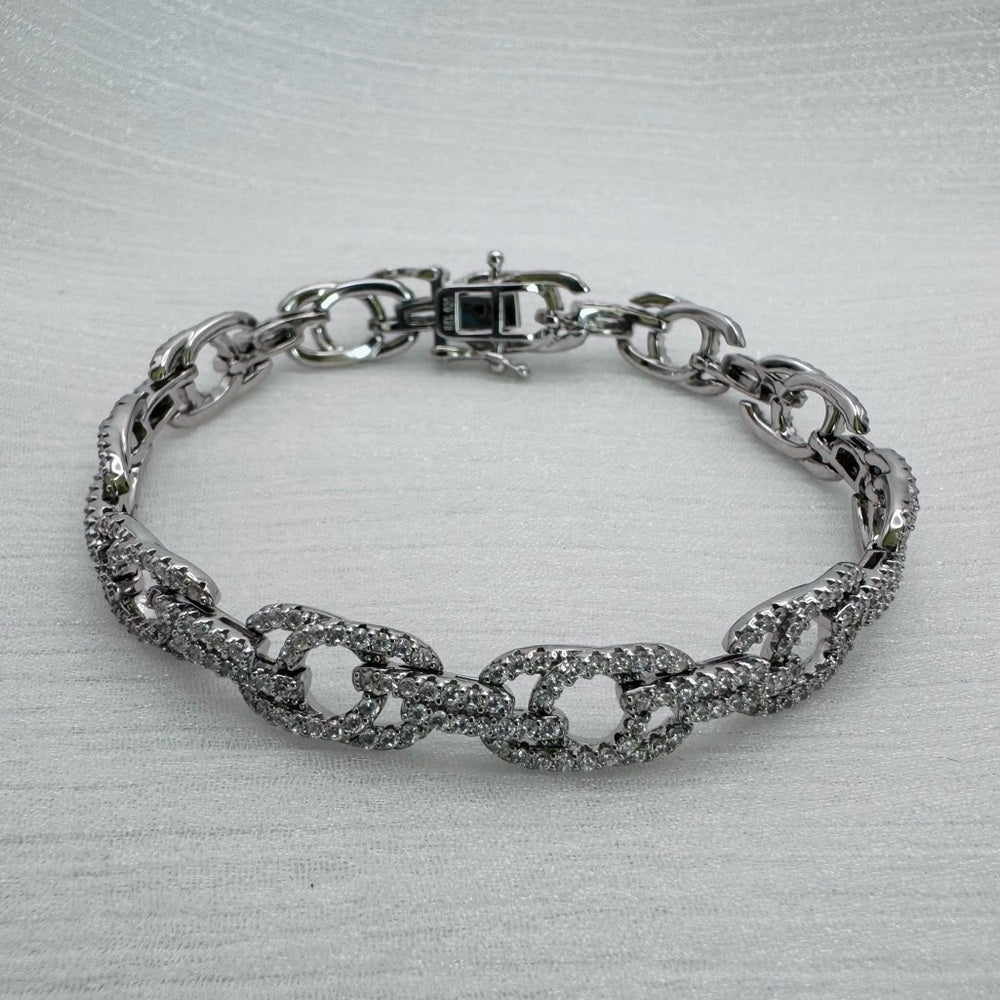 Crystal Pavé Link Tennis Bracelet