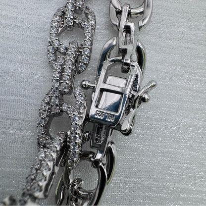 S925 Crystal Pavé Curb Tennis Bracelet