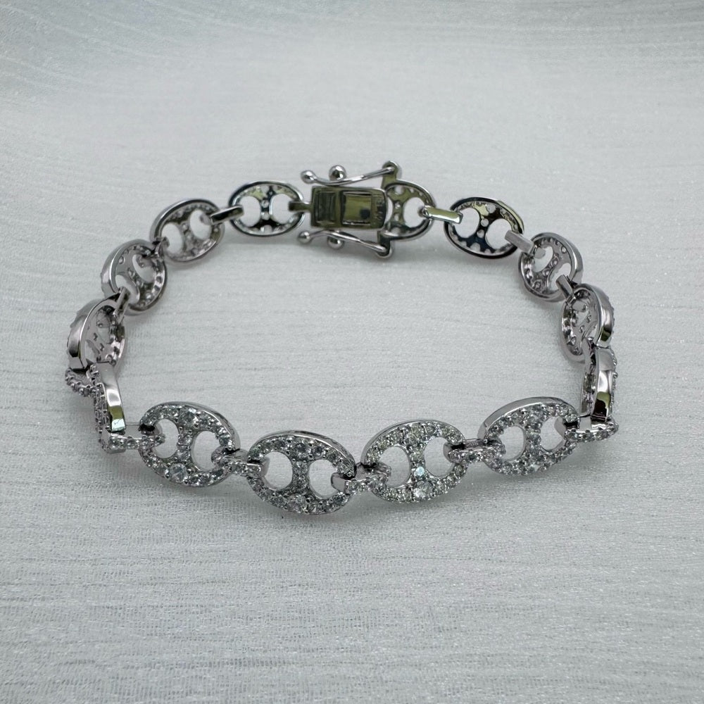 S925 Crystal Pavé Mariner Tennis Bracelet