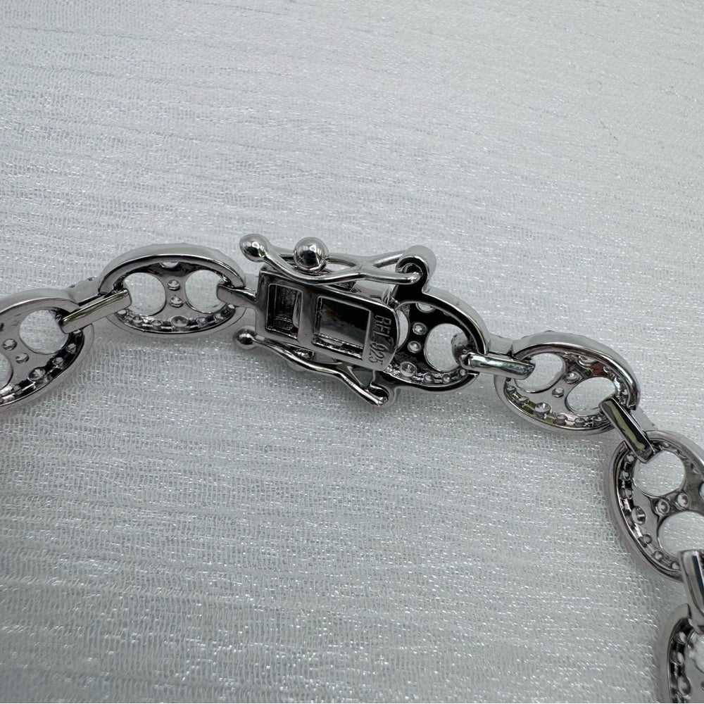 S925 Crystal Pavé Mariner Tennis Bracelet