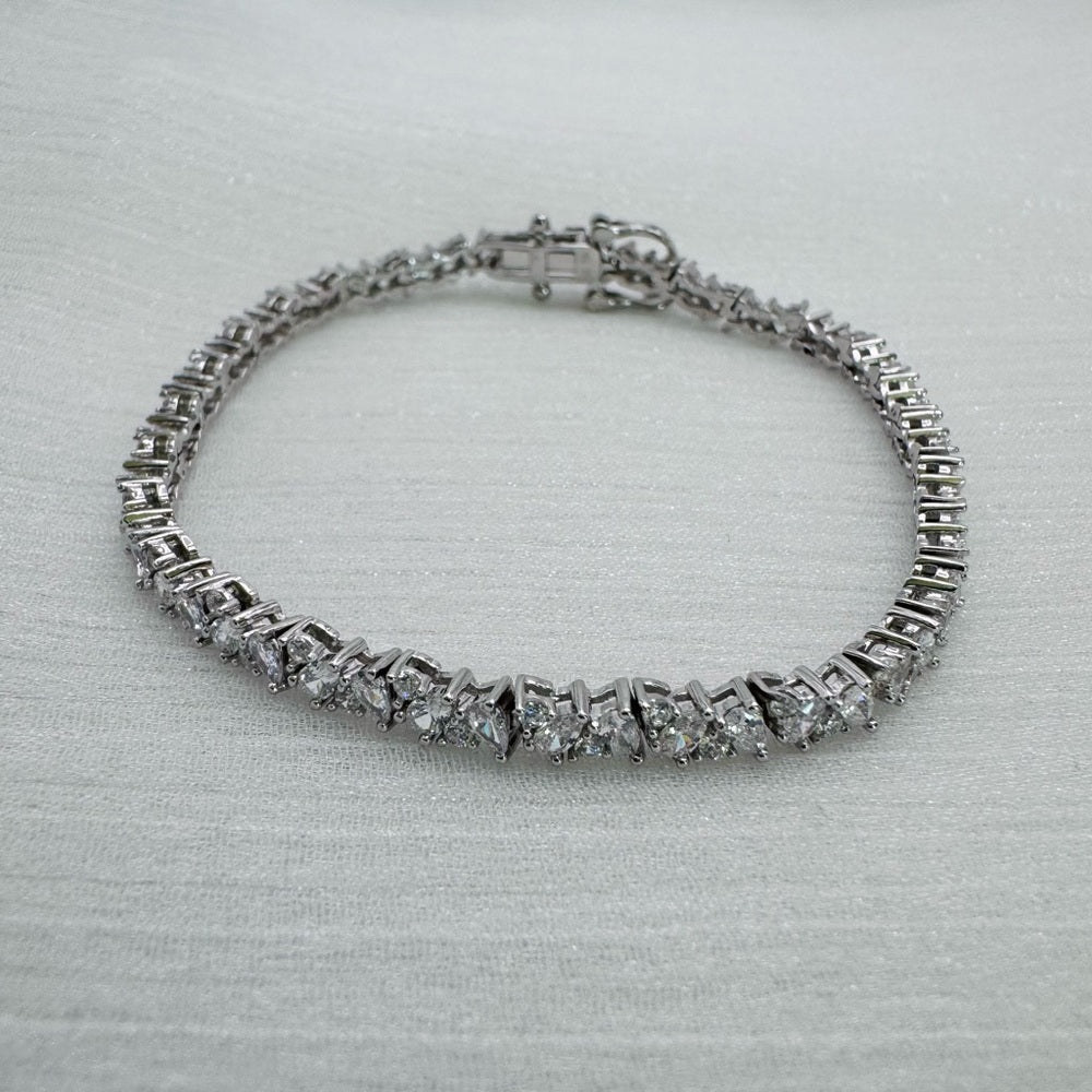 Pear Cut Crystal Tennis Bracelet