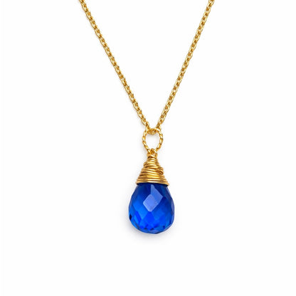 N911 S925 Sapphire Wrapped Necklace