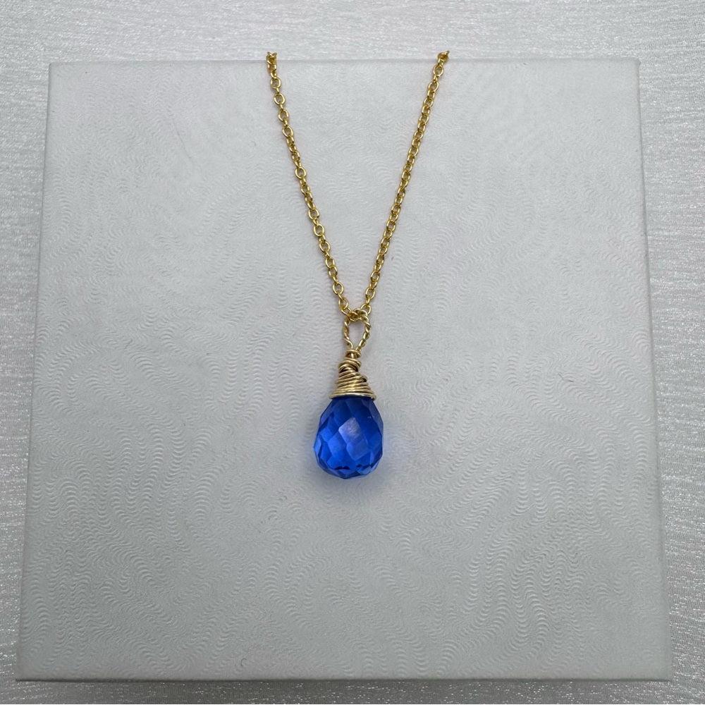 N911 S925 Sapphire Wrapped Necklace