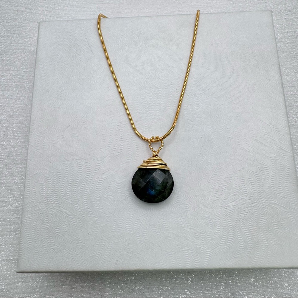 N9166 S925 Labradorite Snake Chain Necklace