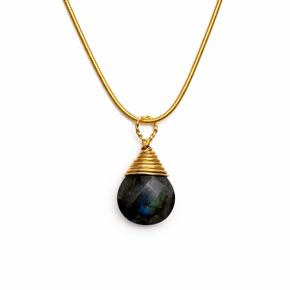 N9166 S925 Labradorite Snake Chain Necklace